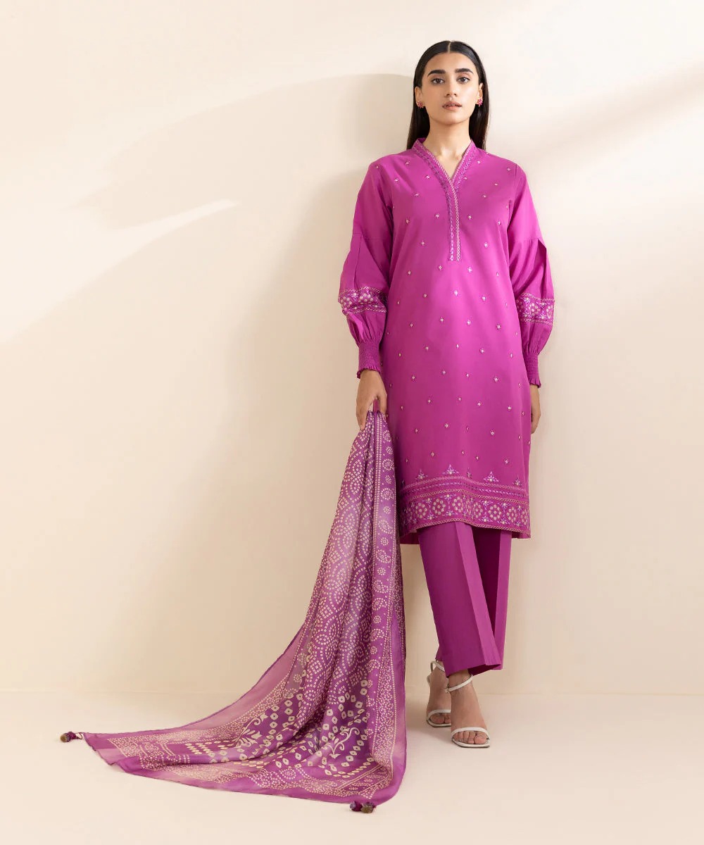 SAPPHIRE | Embroidered Lawn Suit | 3 Piece Unstitched | U3PE-DY24V7-9LS