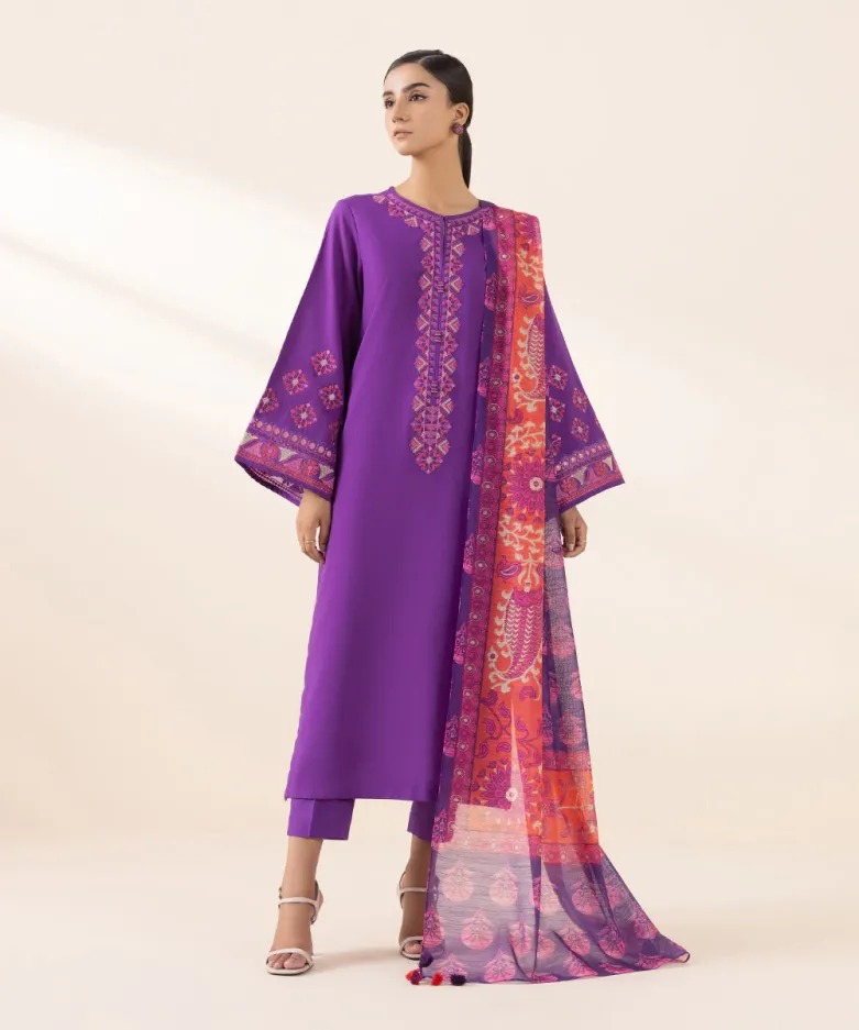SAPPHIRE | Embroidered Arabic Lawn Suit | 3 Piece | U3PE-SG24V7-4LS