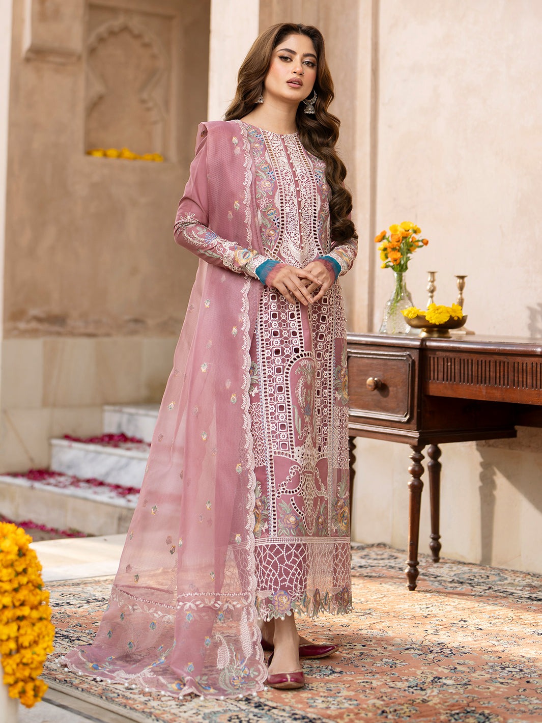 BIN ILYAS | Embroidered Luxury Lawn | Stitched | A-407B