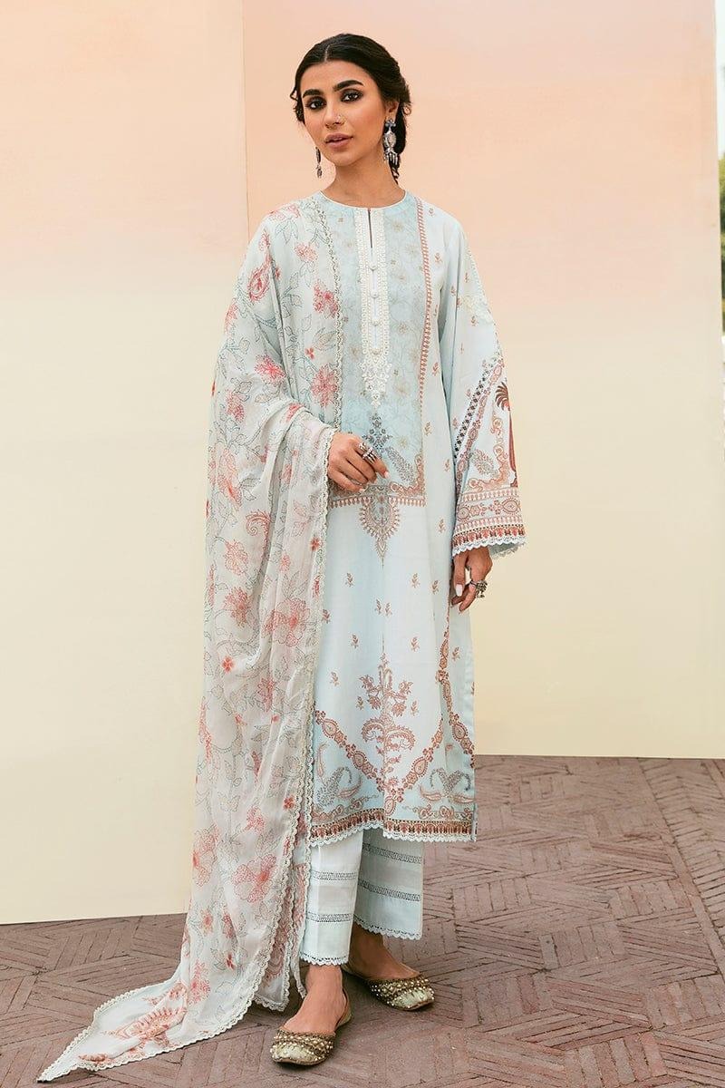 Cross Stitch | Embroidered Lawn Suit | MISTY BLUE-D-22