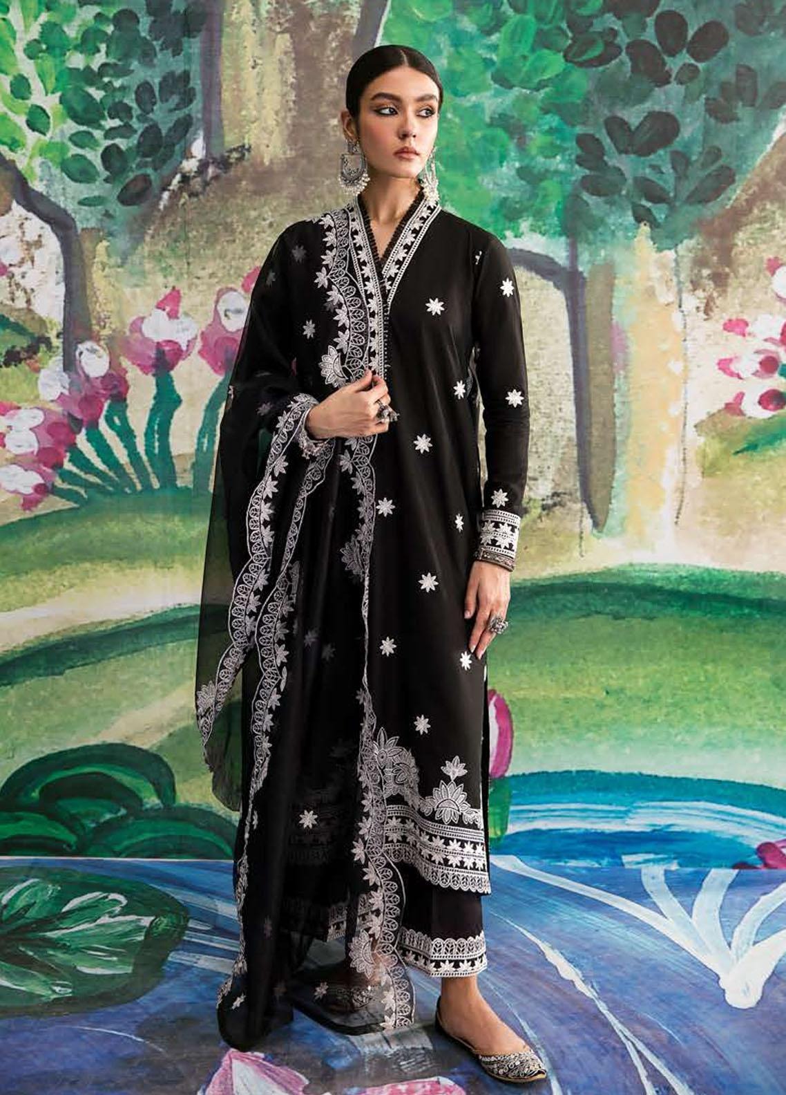 Cross Stitch | Embroidered Lawn Suits | INKY GLINT-D-24