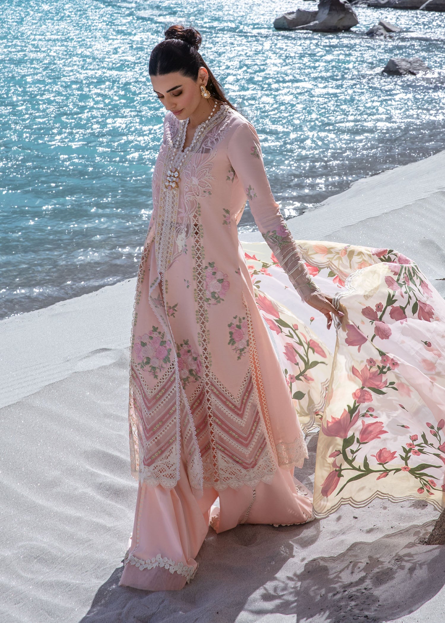 Crimson | Forget Me Not - Sorbet Pink | Unstitched | 3 Piece Lawn | CL24-D3-B