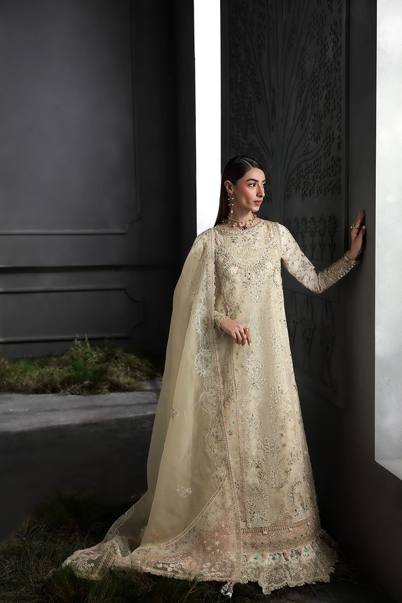 Qalamkar | Elirah Formals | Unstitched | IVORY GRACE