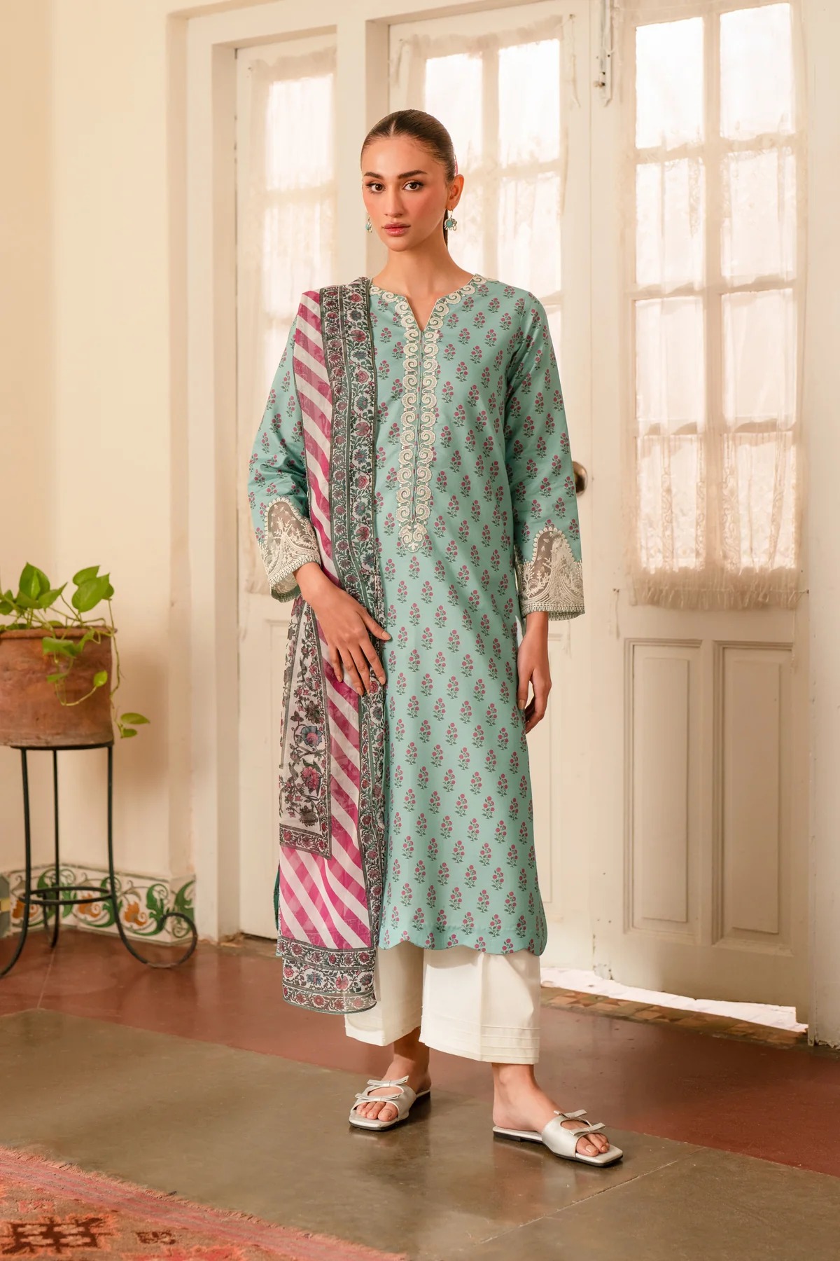 XENIA | Embroidered Lawn Suit | Unstitched | ANNECY – B