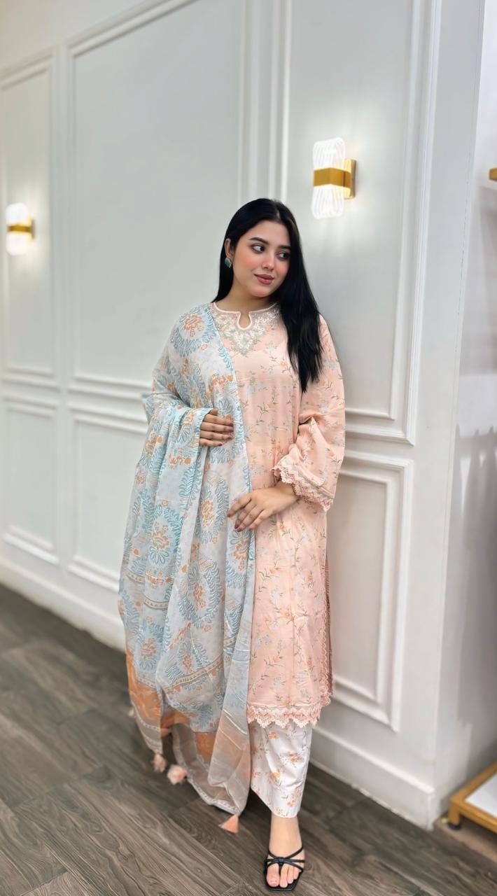 So Kamal | Embroidered Lawn | Stitched By Fascino | DPL 4775