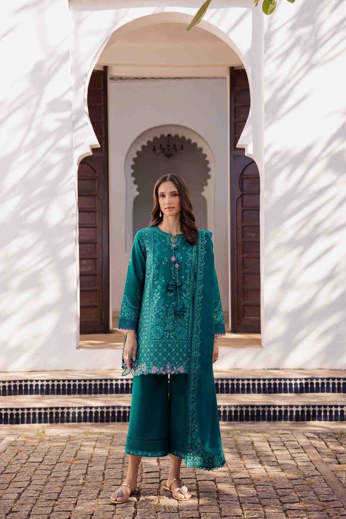 VERA | Peony Teal Green Shirt Set | Pret