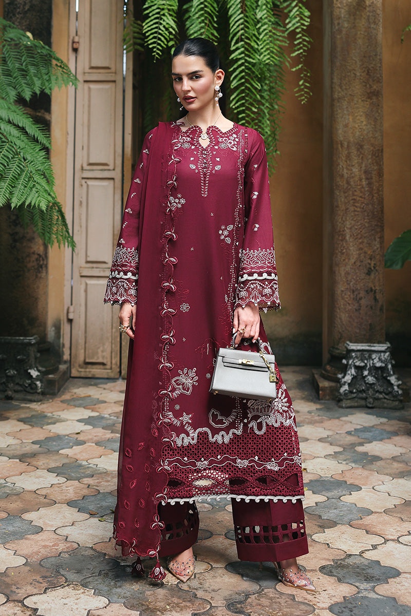 QALAMKAR | Qline Lawn Unstitched | Garnet